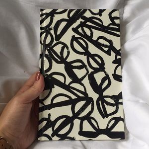 Kate spade black and white glasses notebook
